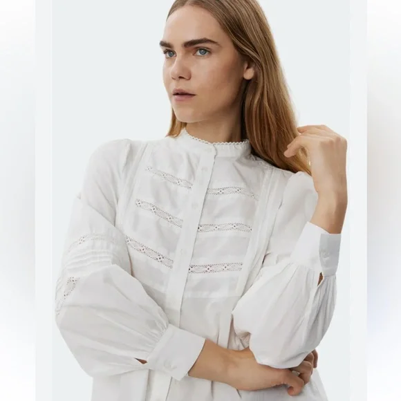 NWT Zara crochet button down shirt - Picture 2 of 9